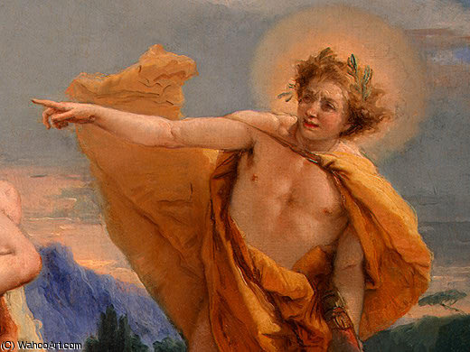 Wikioo.org – La Enciclopedia de las Bellas Artes - Pintura, Obras de arte de Giovanni Battista Tiepolo - apolo daphne perseguir
