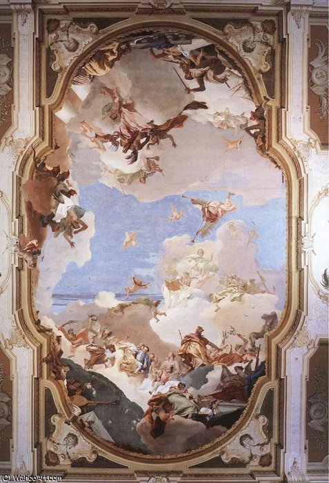 WikiOO.org - Encyclopedia of Fine Arts - Schilderen, Artwork Giovanni Battista Tiepolo - The Apotheosis of the Pisani Family