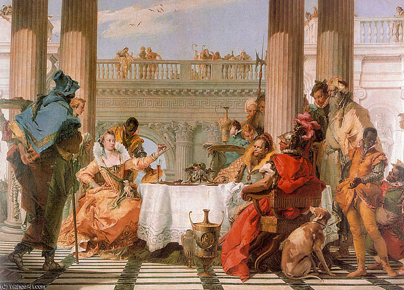 Wikioo.org – L'Enciclopedia delle Belle Arti - Pittura, Opere di Giovanni Battista Tiepolo - il banchetto di cleopatra - olio su tela -