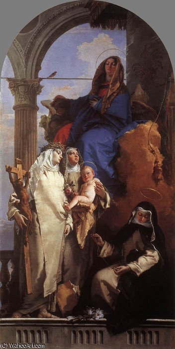 WikiOO.org – 美術百科全書 - 繪畫，作品 Giovanni Battista Tiepolo - 处女 出现  到  多明尼加  圣人