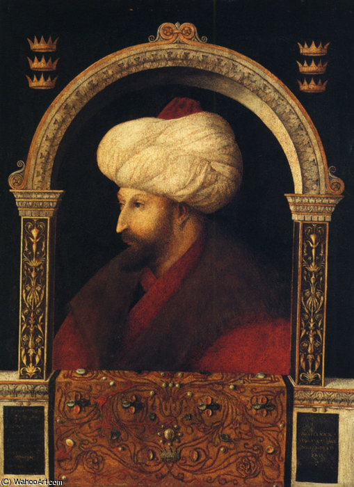 Wikioo.org - The Encyclopedia of Fine Arts - Painting, Artwork by Giovanni Bellini - Portrait of Mehmer II