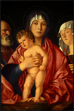 WikiOO.org – 美術百科全書 - 繪畫，作品 Giovanni Bellini -  麦当娜和孩子  与  圣人