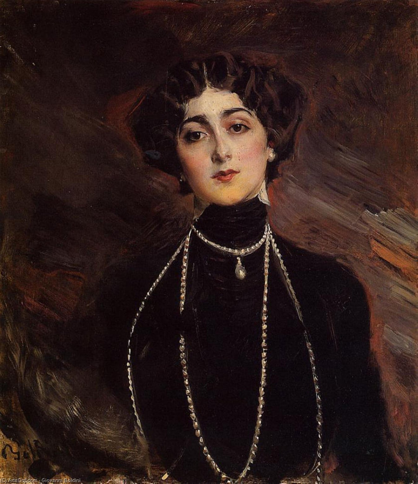 WikiOO.org - Güzel Sanatlar Ansiklopedisi - Resim, Resimler Giovanni Boldini - Portrait of Lina Cavalieri