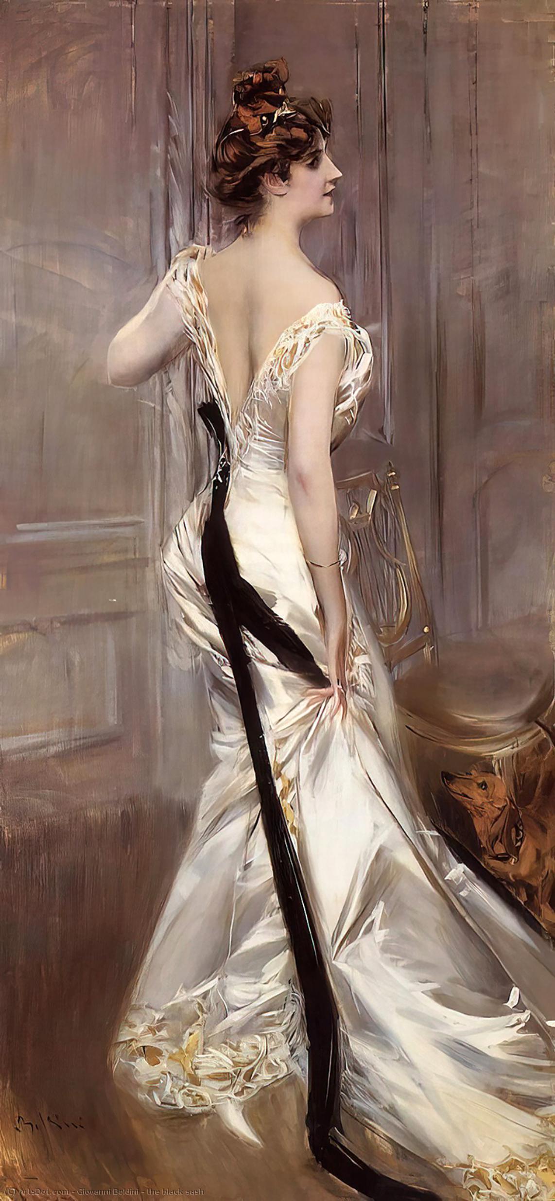 Wikioo.org - The Encyclopedia of Fine Arts - Painting, Artwork by Giovanni Boldini - The Black Sash