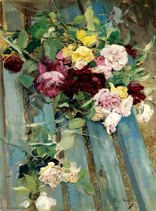 Wikioo.org – L'Enciclopedia delle Belle Arti - Pittura, Opere di Giovanni Boldini - Natura morta con Rose