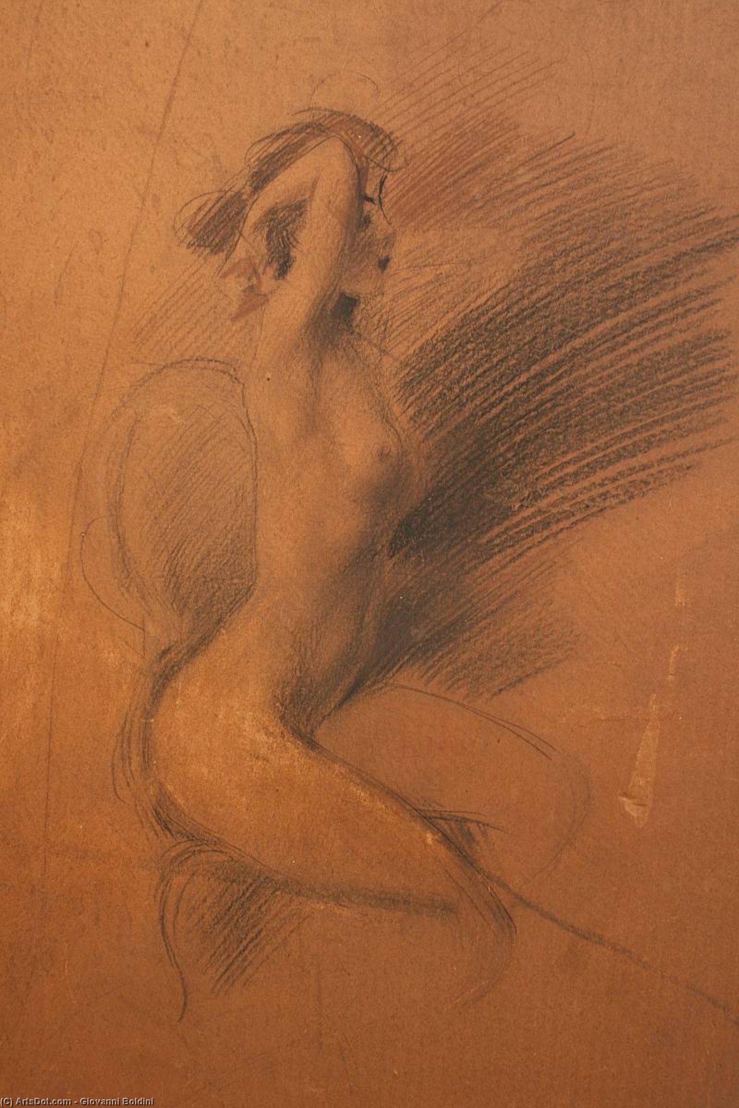 Wikioo.org – La Enciclopedia de las Bellas Artes - Pintura, Obras de arte de Giovanni Boldini - scattante nudino