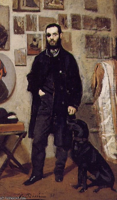 WikiOO.org - Εγκυκλοπαίδεια Καλών Τεχνών - Ζωγραφική, έργα τέχνης Giovanni Boldini - Portrait of Giuseppe Abbati