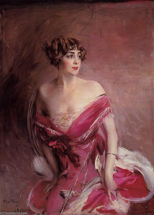 WikiOO.org - Encyclopedia of Fine Arts - Maalaus, taideteos Giovanni Boldini - Portrait of Mlle de Gillespie - La Dame de Biarritz