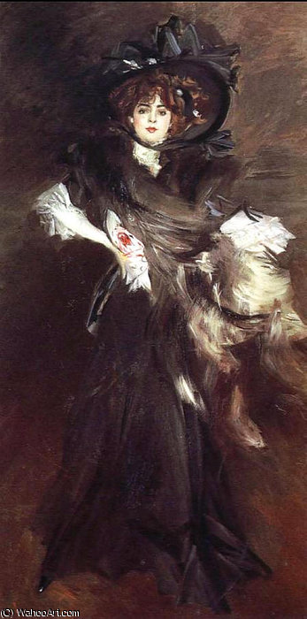 Wikioo.org - The Encyclopedia of Fine Arts - Painting, Artwork by Giovanni Boldini - Portrait of Mlle Lantelme