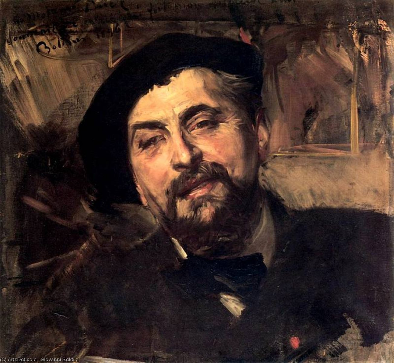 Wikioo.org - The Encyclopedia of Fine Arts - Painting, Artwork by Giovanni Boldini - Portrait of the Artist Ernest Ange Duez