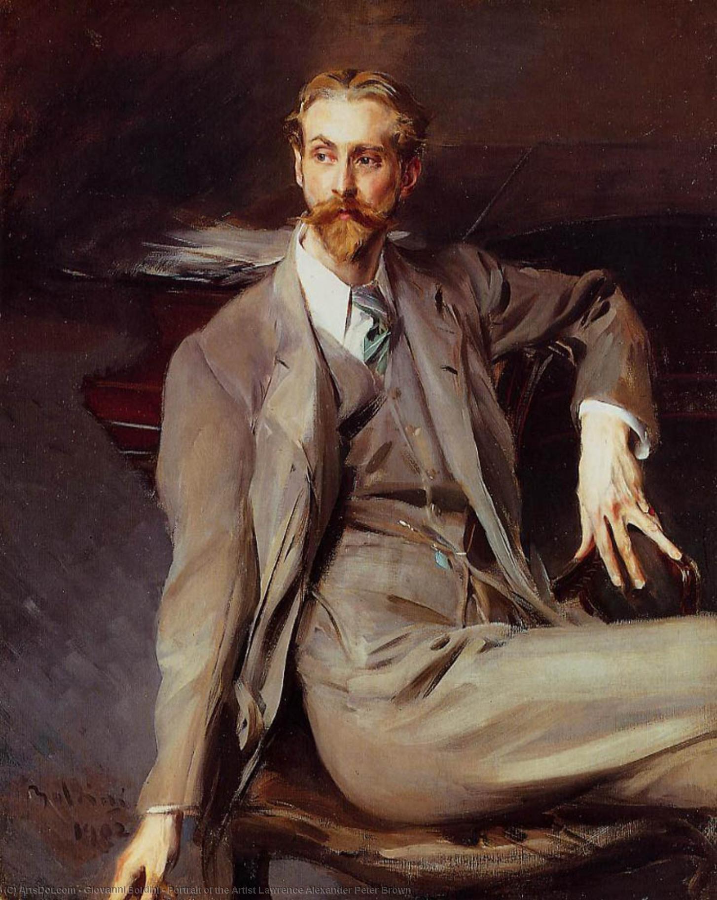 Wikioo.org - The Encyclopedia of Fine Arts - Painting, Artwork by Giovanni Boldini - Portrait of the Artist Lawrence Alexander Peter Brown
