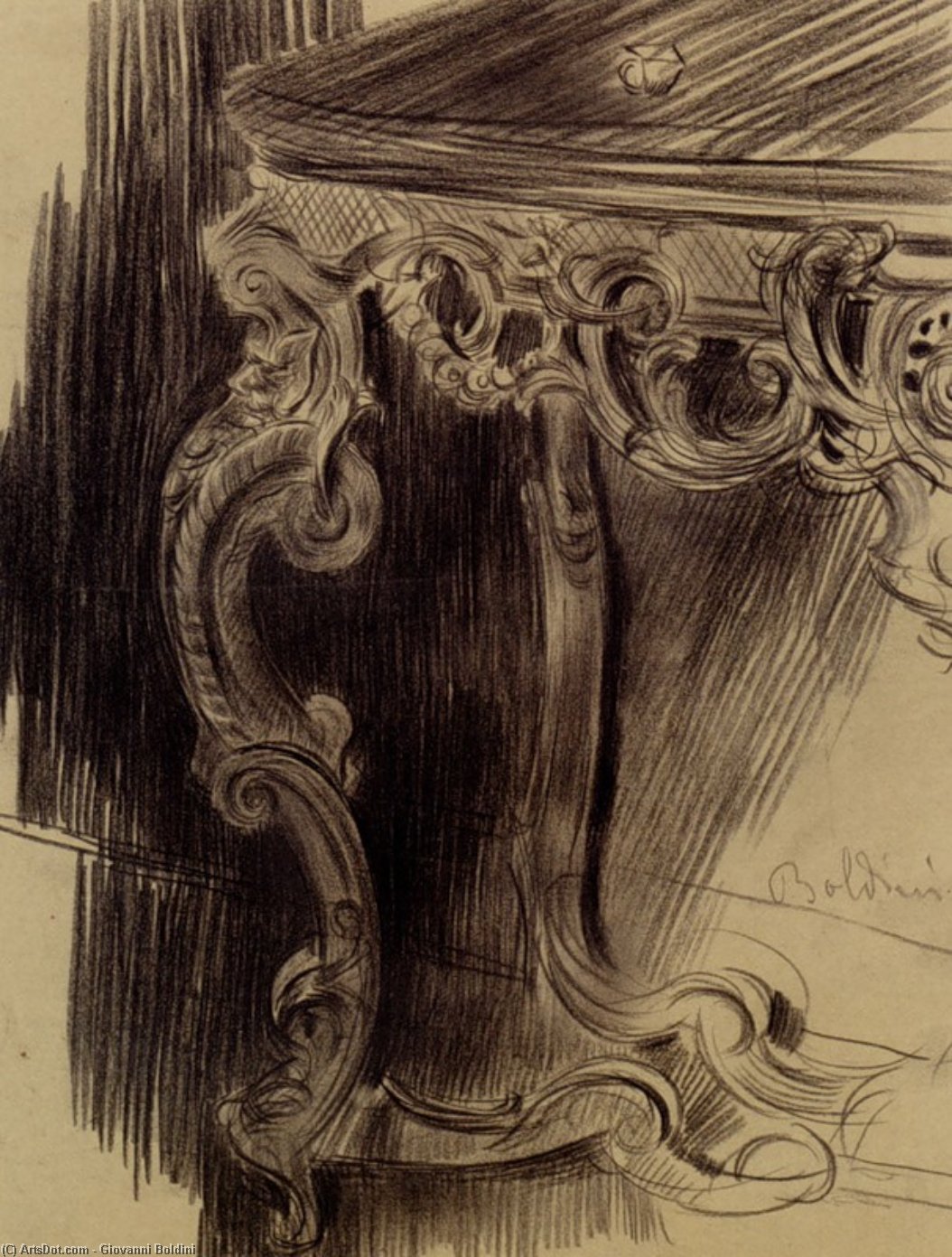 WikiOO.org - Encyclopedia of Fine Arts - Maleri, Artwork Giovanni Boldini - Study of a Table