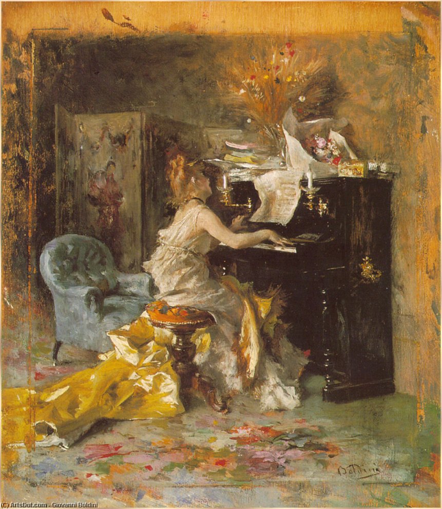 Wikioo.org - The Encyclopedia of Fine Arts - Painting, Artwork by Giovanni Boldini - the recital