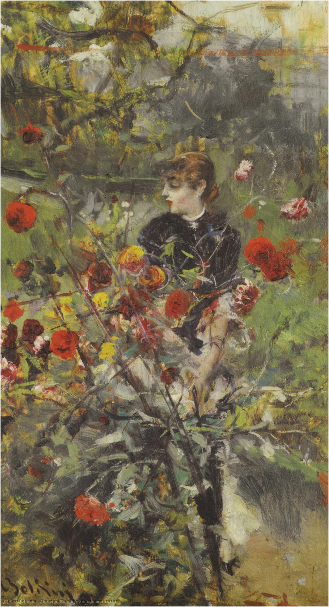 Wikioo.org - The Encyclopedia of Fine Arts - Painting, Artwork by Giovanni Boldini - the summer roses