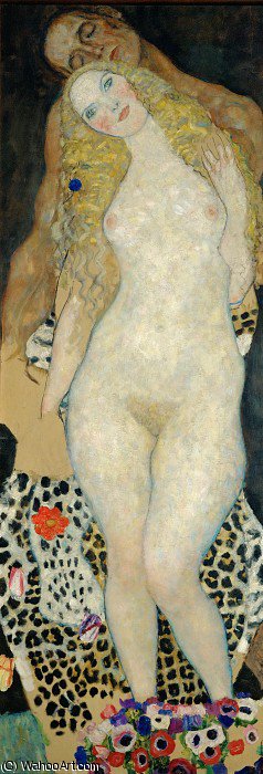 WikiOO.org - Enciclopédia das Belas Artes - Pintura, Arte por Gustav Klimt - Adam and Eve, unfinished