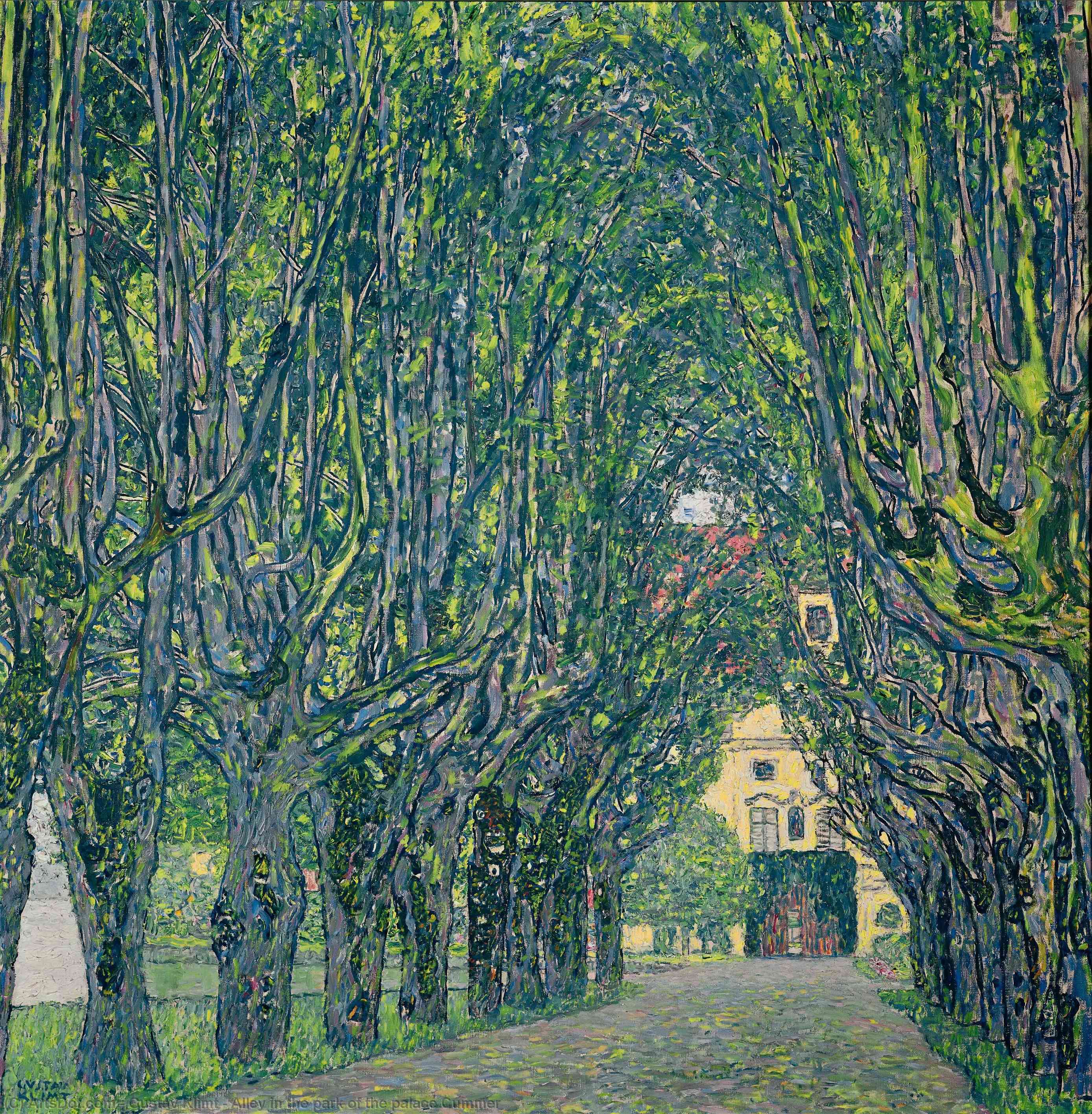 WikiOO.org – 美術百科全書 - 繪畫，作品 Gustav Klimt - 胡同  在  公园  的 女友宫