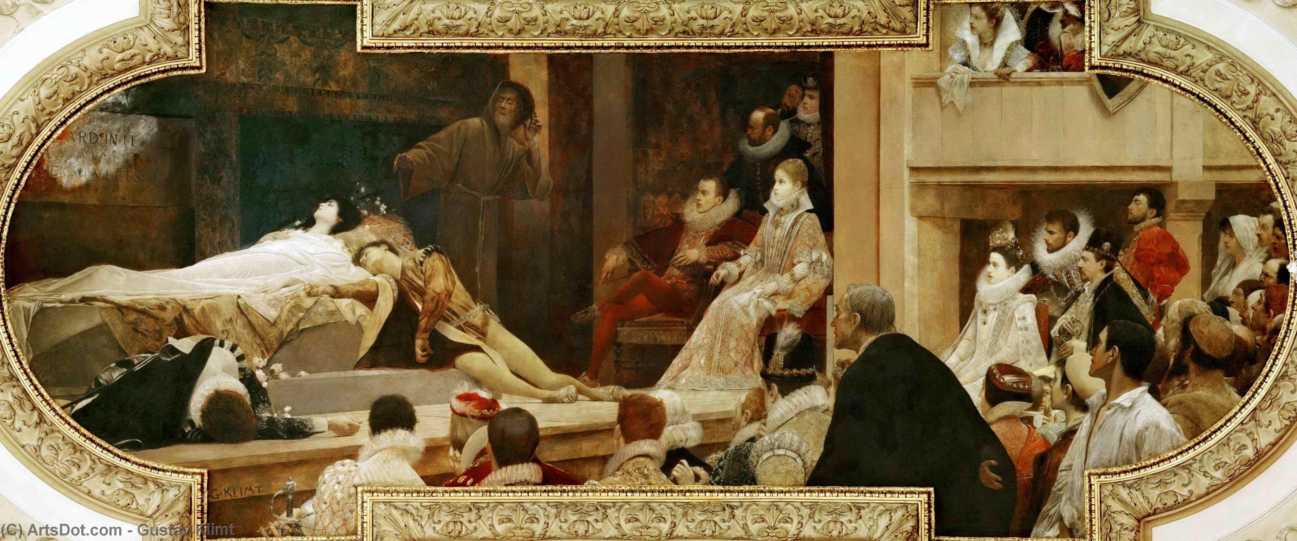 WikiOO.org - Енциклопедія образотворчого мистецтва - Живопис, Картини
 Gustav Klimt - Burgtheater (Vienna, Austria); Death of Romeo and Juliet