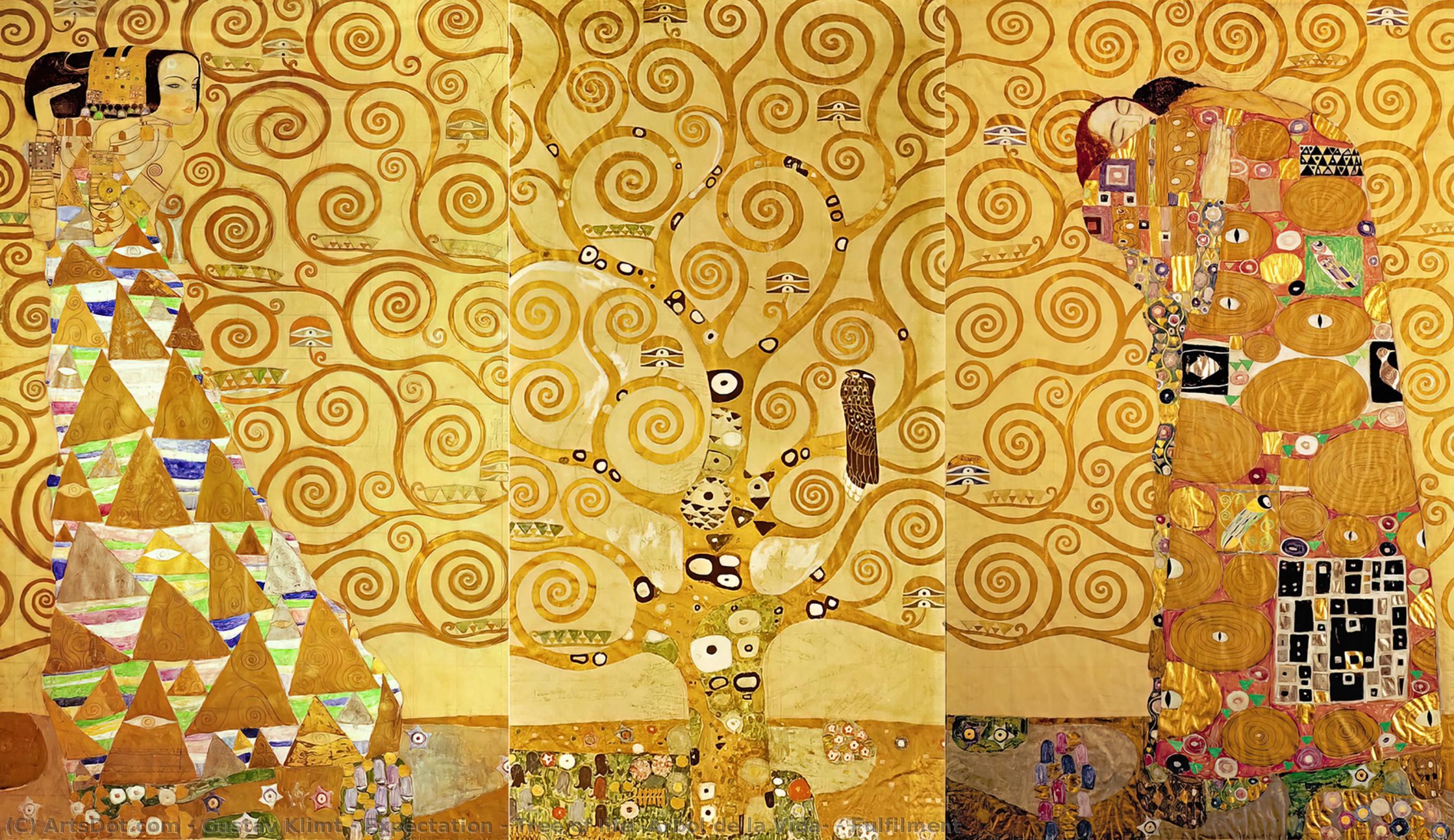 WikiOO.org - Encyclopedia of Fine Arts - Malba, Artwork Gustav Klimt - Expectation - Tree of life (Arbol de la Vida) - Fulfilment