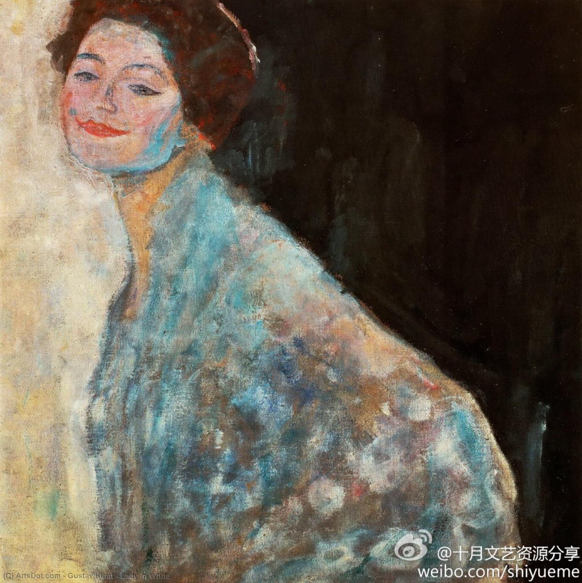 WikiOO.org – 美術百科全書 - 繪畫，作品 Gustav Klimt -  女士 在  白