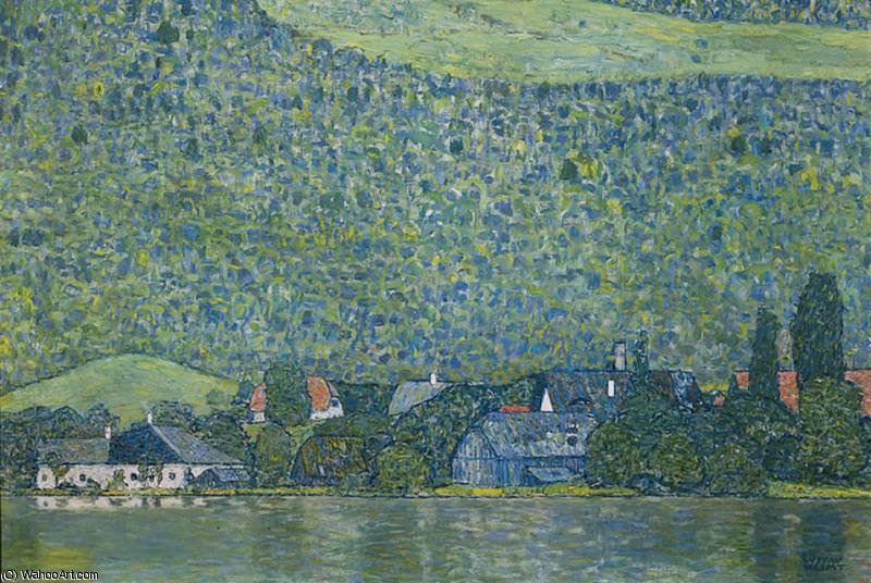 WikiOO.org – 美術百科全書 - 繪畫，作品 Gustav Klimt - Litzlberg 上午 阿特湖