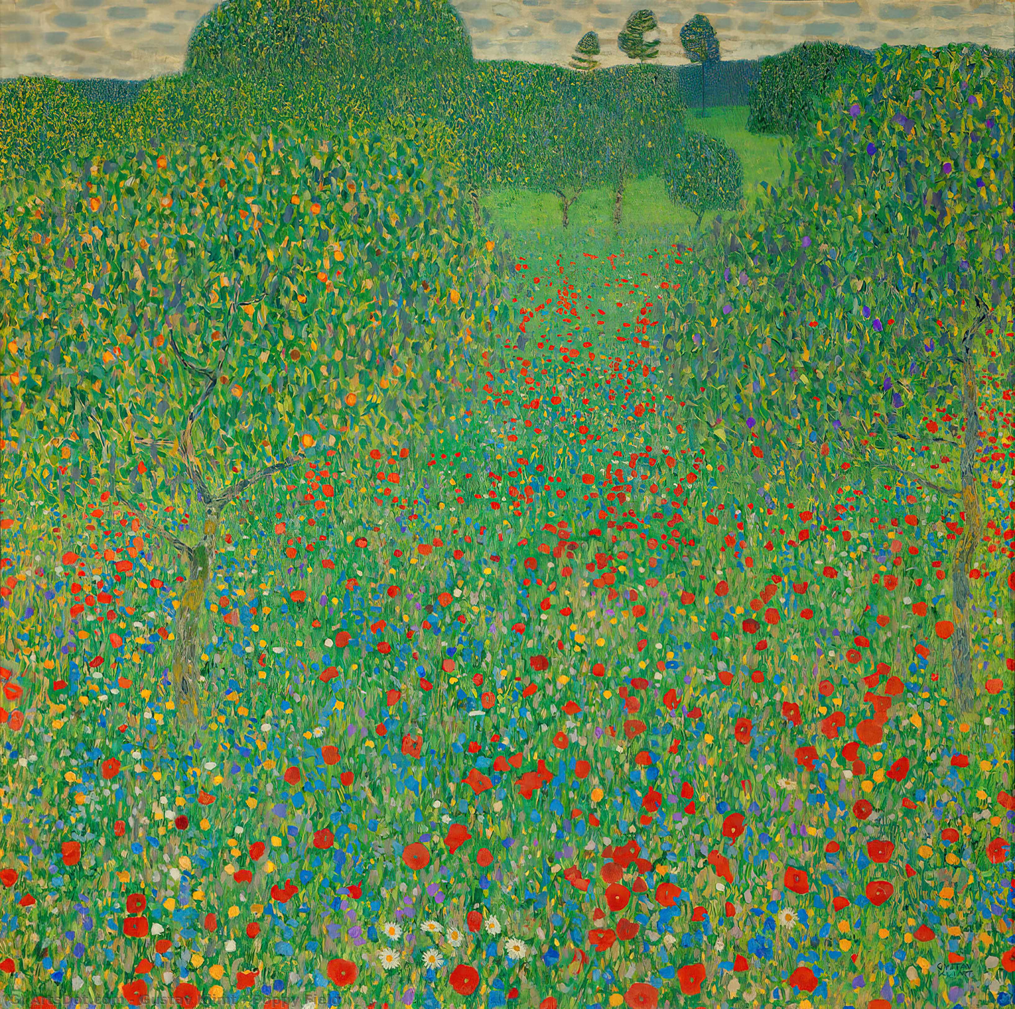 WikiOO.org - Encyclopedia of Fine Arts - Maalaus, taideteos Gustav Klimt - Poppy Field