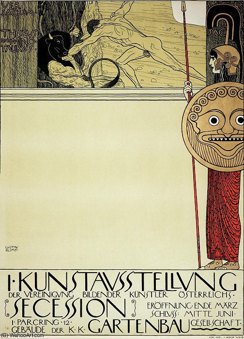 WikiOO.org - Encyclopedia of Fine Arts - Maleri, Artwork Gustav Klimt - Poster for the 1st Secession exhibition