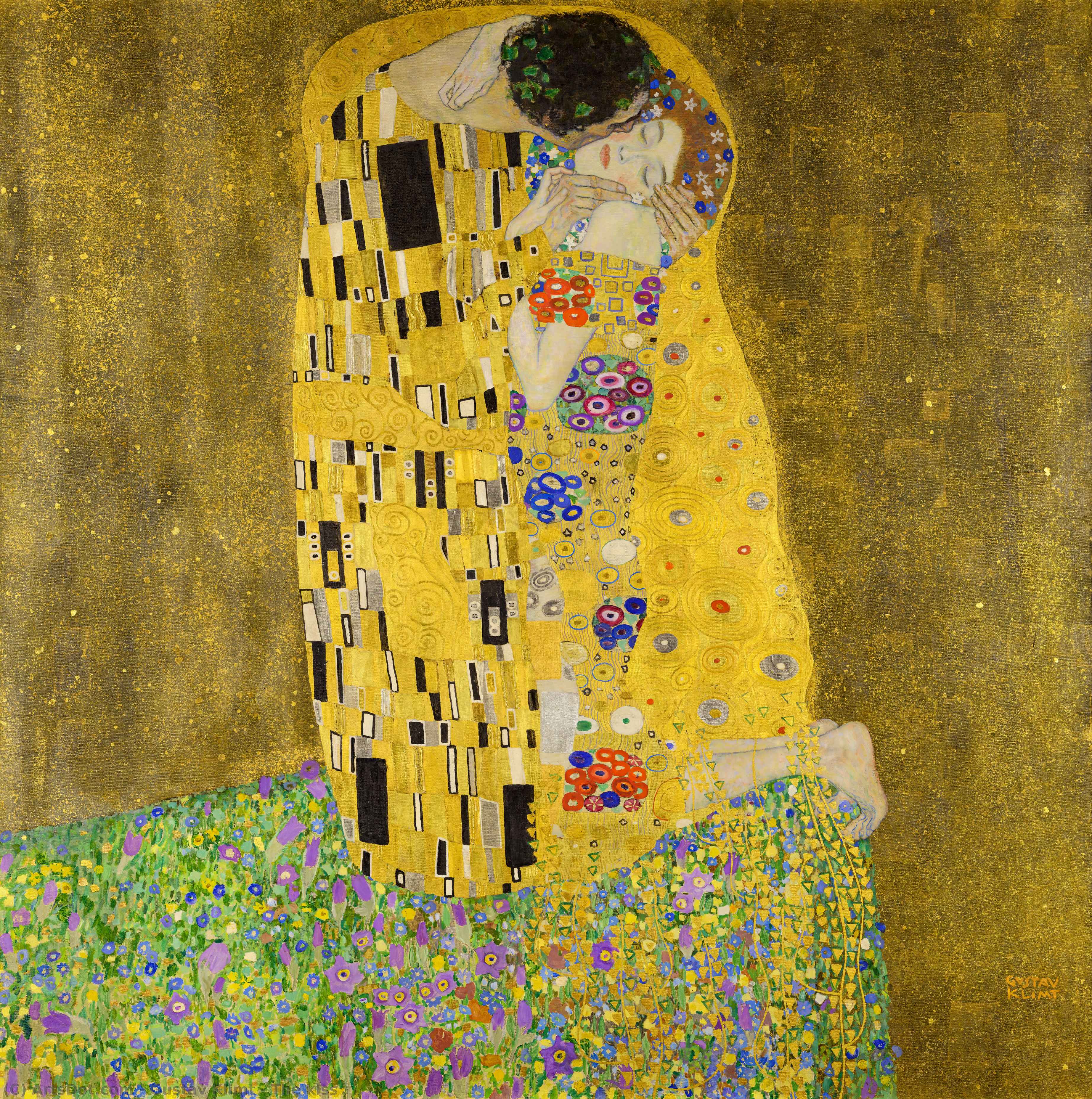 Wikioo.org - สารานุกรมวิจิตรศิลป์ - จิตรกรรม Gustav Klimt - the kiss