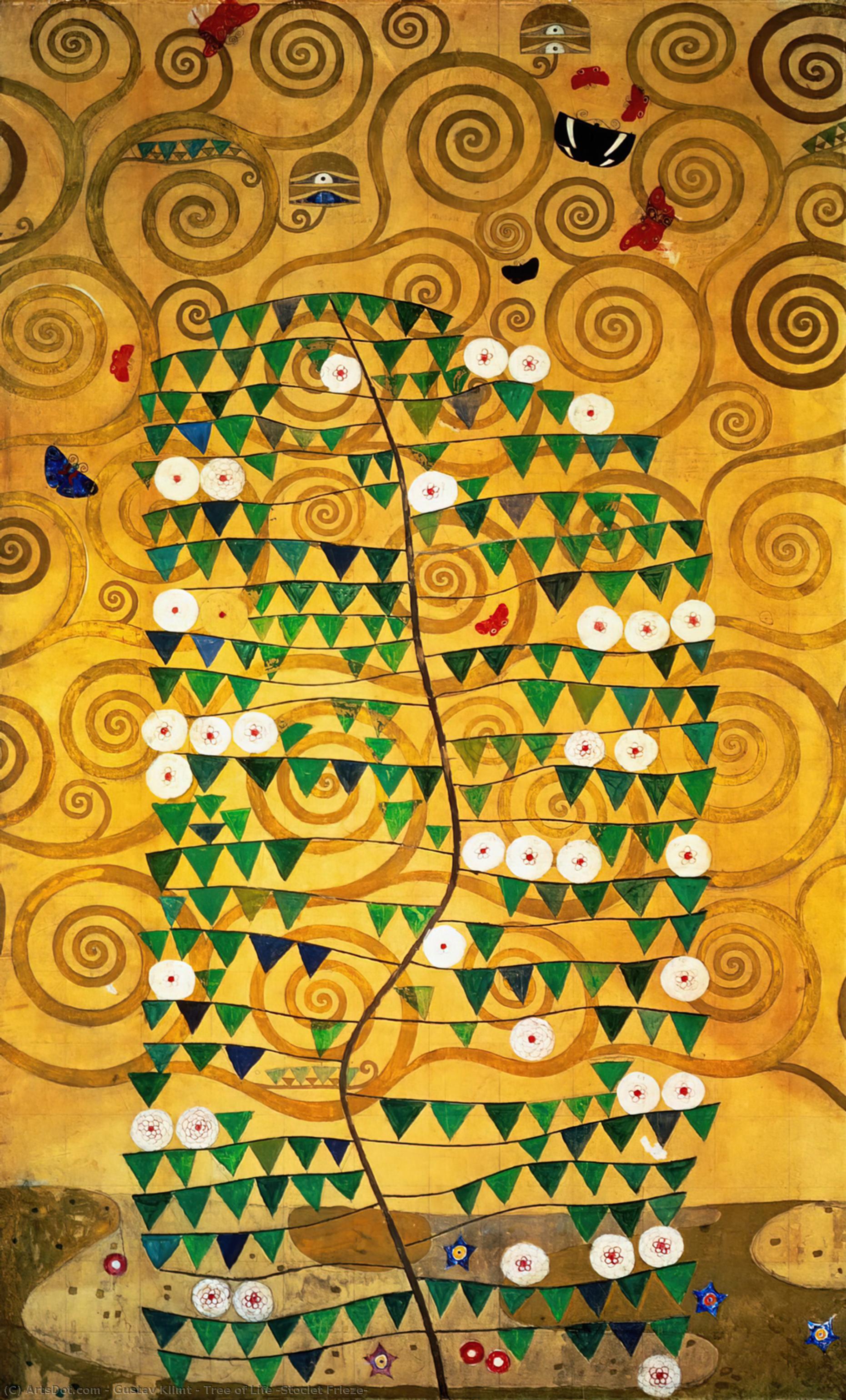 Wikioo.org - The Encyclopedia of Fine Arts - Painting, Artwork by Gustav Klimt - Tree of Life (Stoclet Frieze)