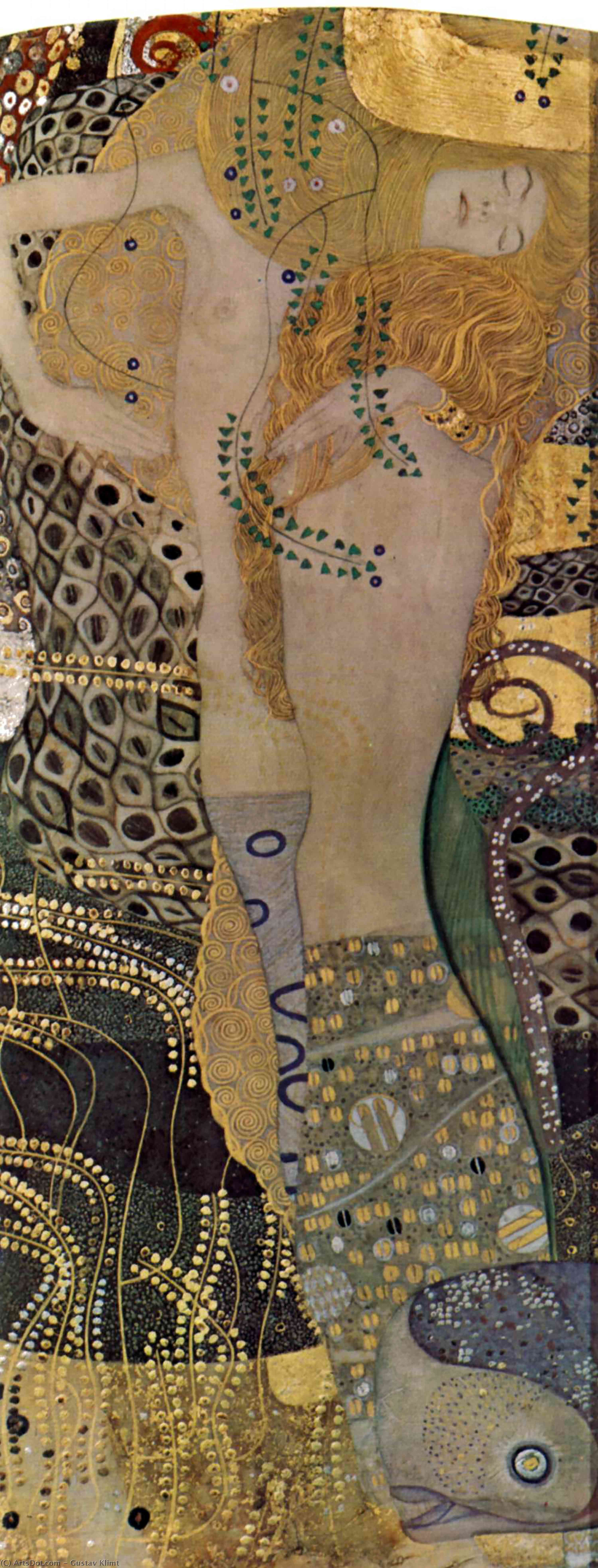 WikiOO.org - Εγκυκλοπαίδεια Καλών Τεχνών - Ζωγραφική, έργα τέχνης Gustav Klimt - water serpents
