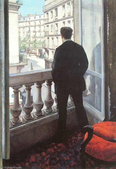 Wikioo.org - The Encyclopedia of Fine Arts - Painting, Artwork by Gustave Caillebotte - A Young Man at His Window