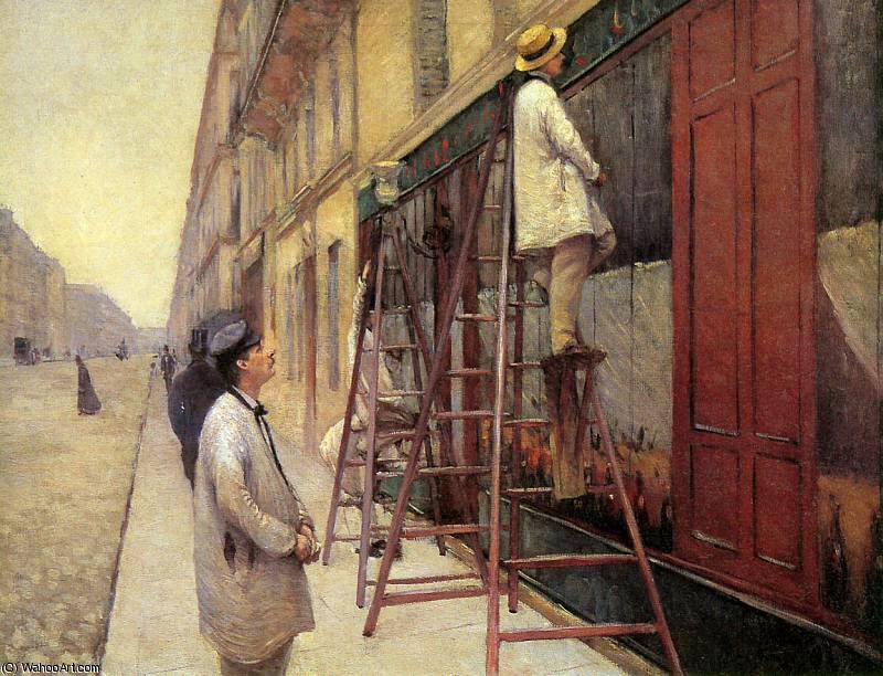 Wikioo.org - สารานุกรมวิจิตรศิลป์ - จิตรกรรม Gustave Caillebotte - The sign painters Sun