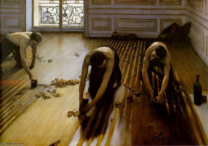 Wikioo.org - สารานุกรมวิจิตรศิลป์ - จิตรกรรม Gustave Caillebotte - floor strippers