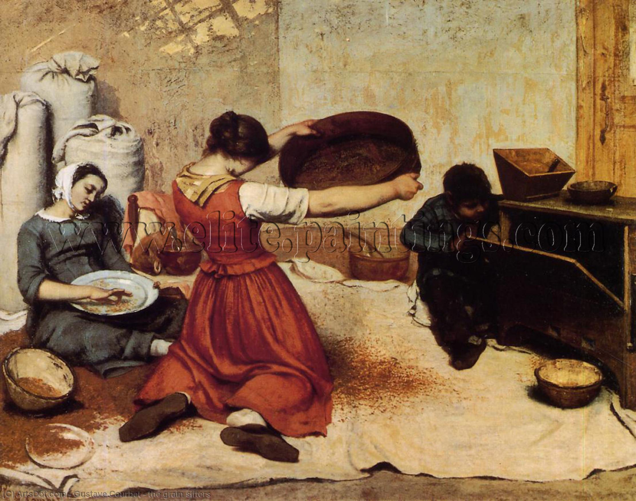 WikiOO.org - Encyclopedia of Fine Arts - Maleri, Artwork Gustave Courbet - the grain sifters