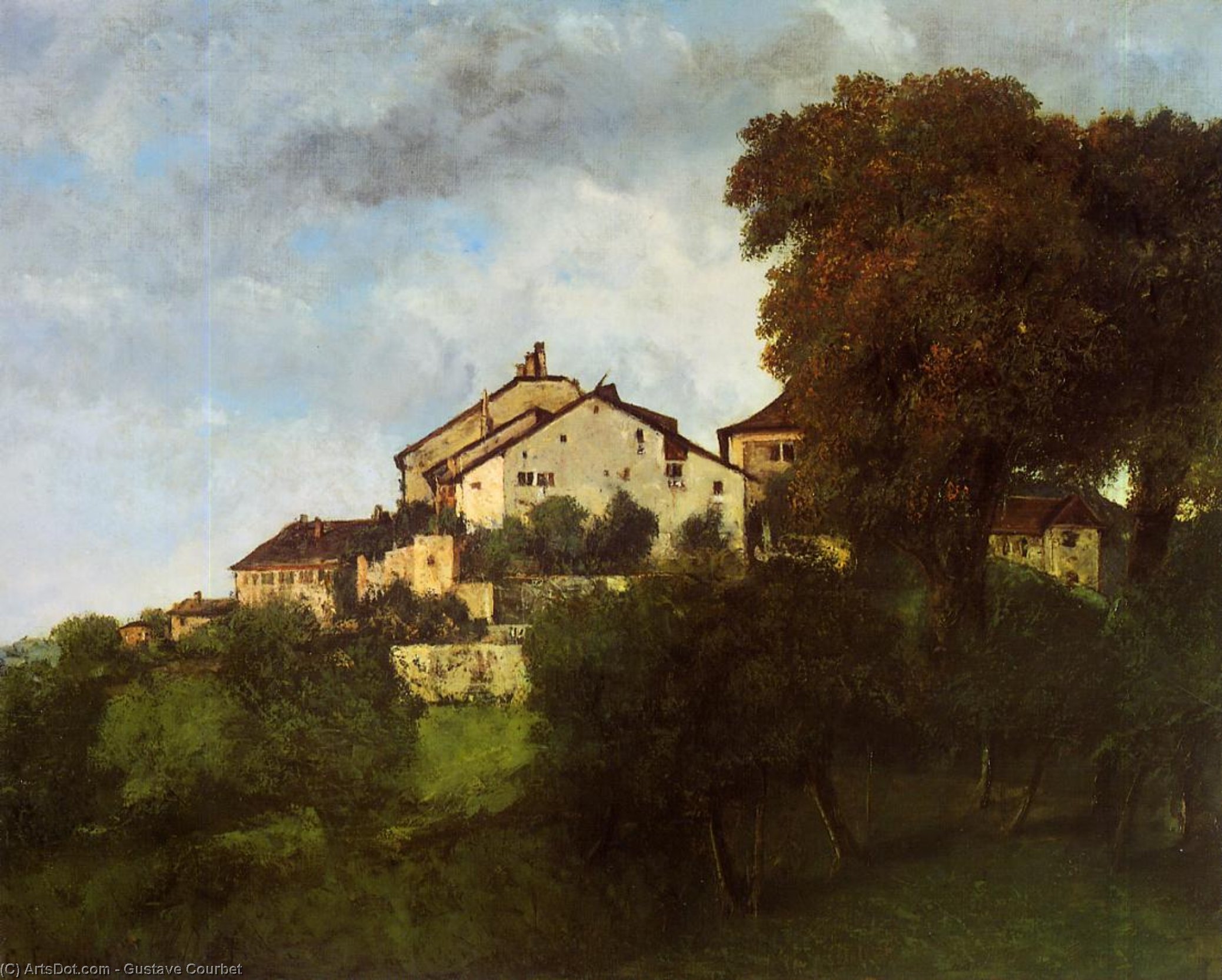 WikiOO.org - אנציקלופדיה לאמנויות יפות - ציור, יצירות אמנות Gustave Courbet - The Houses of the Chateau d_Ornans