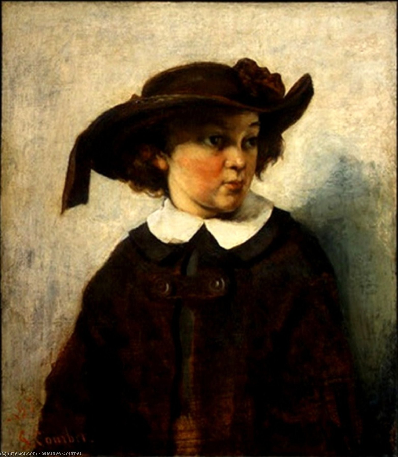 Wikioo.org - The Encyclopedia of Fine Arts - Painting, Artwork by Gustave Courbet - Portrait of a Young Girl