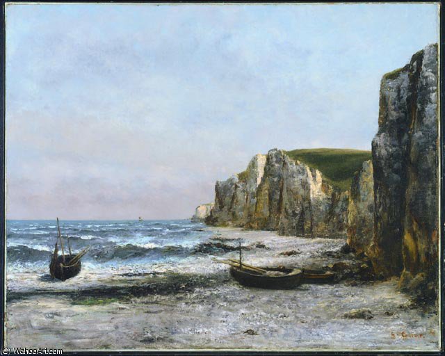 Wikioo.org - สารานุกรมวิจิตรศิลป์ - จิตรกรรม Gustave Courbet - The cliffs at Etreat - -