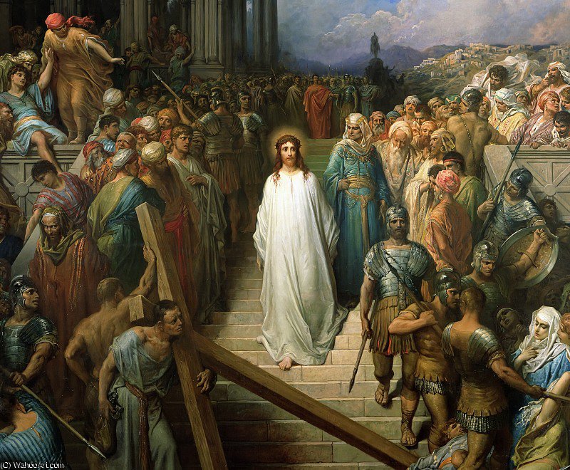 WikiOO.org - Encyclopedia of Fine Arts - Målning, konstverk Paul Gustave Doré - Christ Leaves his Trial