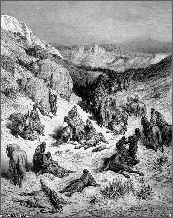 WikiOO.org - Енциклопедия за изящни изкуства - Живопис, Произведения на изкуството Paul Gustave Doré - crusades syrian army sand storm