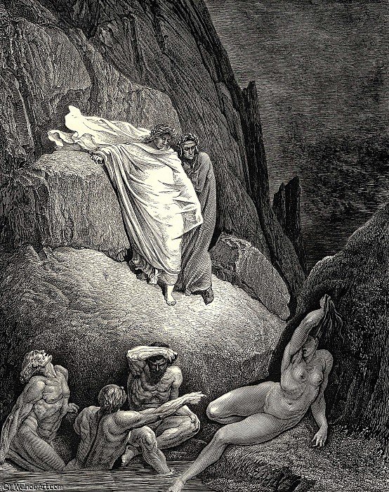 WikiOO.org - Encyclopedia of Fine Arts - Maleri, Artwork Paul Gustave Doré - Dore Gustave 44. It-s Thais the prostitute who answered at the words of her lover -Don-t you owe
