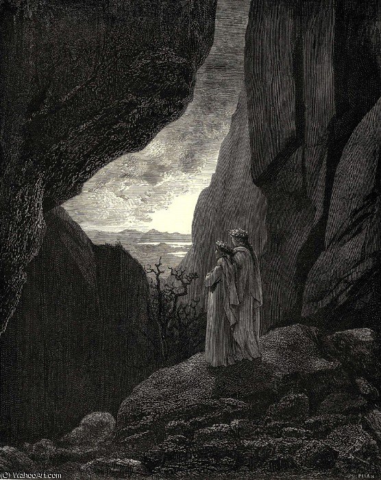 WikiOO.org - Encyclopedia of Fine Arts - Maalaus, taideteos Paul Gustave Doré - Dore Gustave 74. My guide and I entered the hidden path leading to our well lighted world