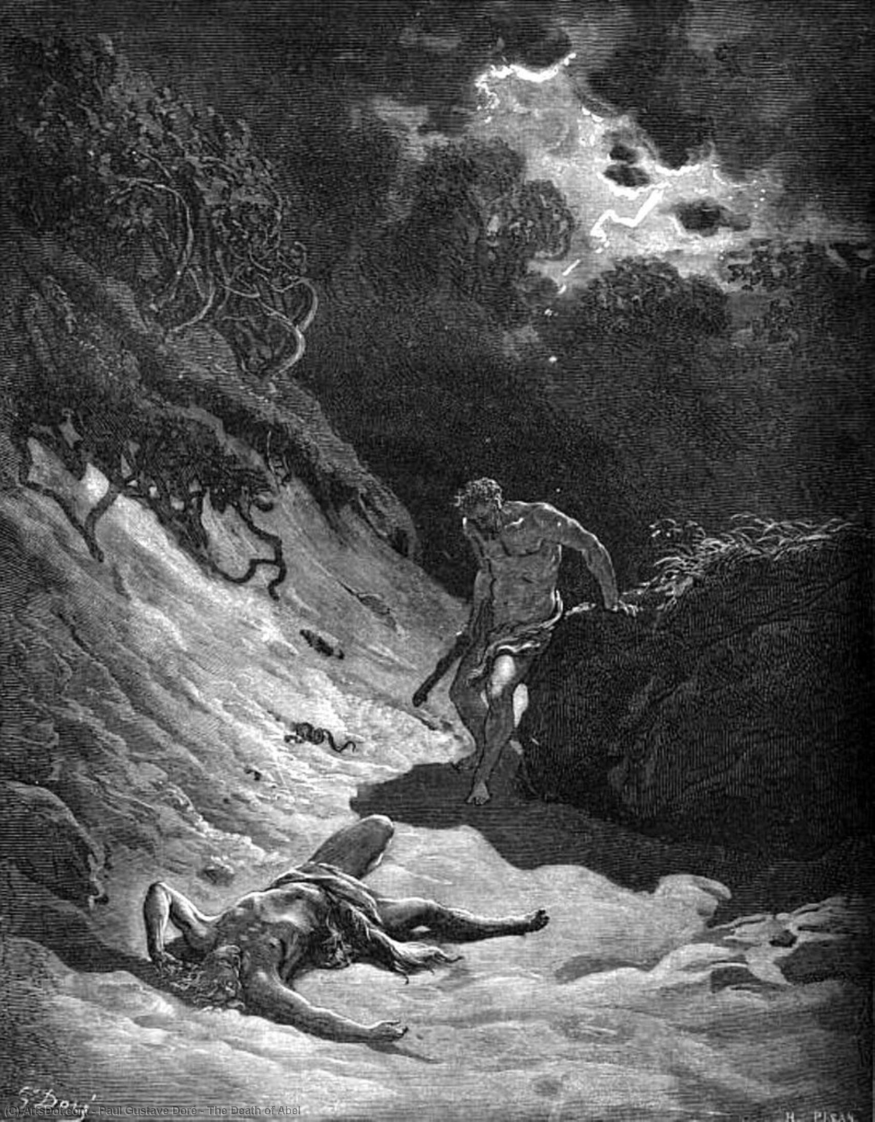 WikiOO.org – 美術百科全書 - 繪畫，作品 Paul Gustave Doré - 死亡 阿贝尔