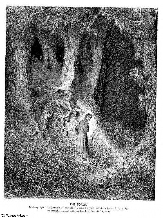 WikiOO.org - Encyclopedia of Fine Arts - Schilderen, Artwork Paul Gustave Doré - the forest