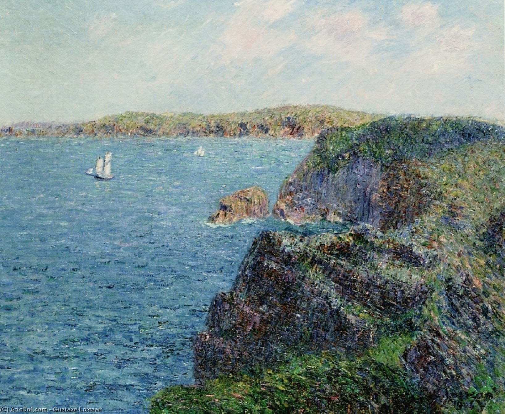 Wikioo.org - The Encyclopedia of Fine Arts - Painting, Artwork by Gustave Loiseau - A Cove at Sevignies Cap Frehel