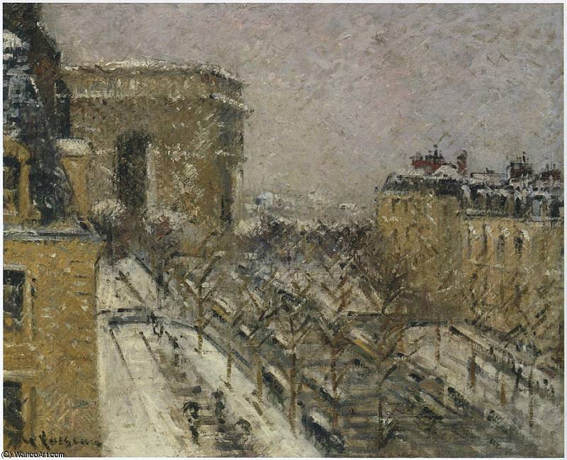 Wikioo.org - The Encyclopedia of Fine Arts - Painting, Artwork by Gustave Loiseau - Arc de Triomphe in the Snow