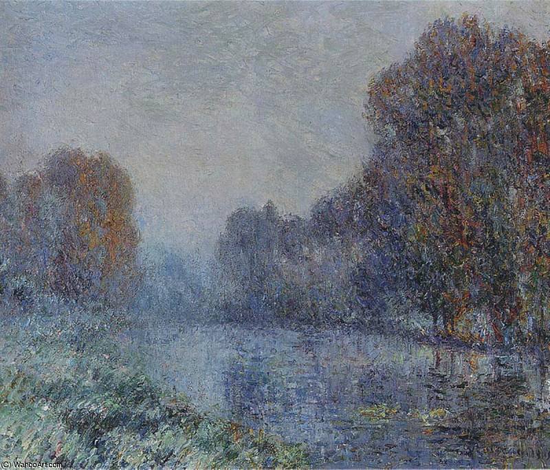 Wikioo.org - สารานุกรมวิจิตรศิลป์ - จิตรกรรม Gustave Loiseau - By the Eure River. Hoarfrost
