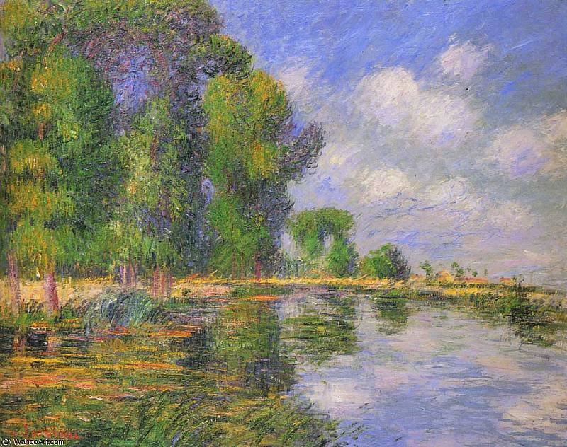 Wikioo.org - The Encyclopedia of Fine Arts - Painting, Artwork by Gustave Loiseau - By the River in Autumn