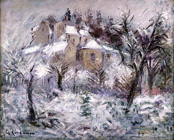 WikiOO.org - אנציקלופדיה לאמנויות יפות - ציור, יצירות אמנות Gustave Loiseau - Houses at Pontoise