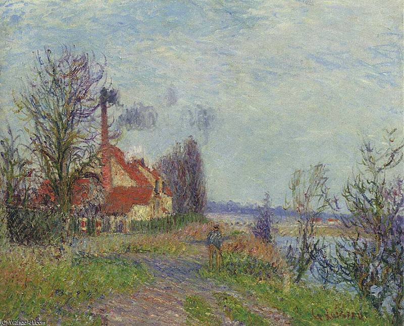 Wikioo.org - The Encyclopedia of Fine Arts - Painting, Artwork by Gustave Loiseau - Paper Mill at Port Marly