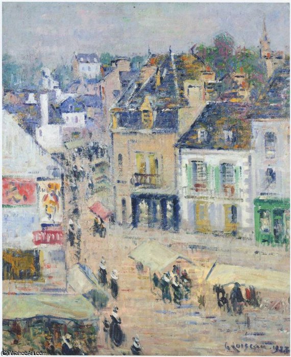 Wikioo.org – La Enciclopedia de las Bellas Artes - Pintura, Obras de arte de Gustave Loiseau - pont aven . gray tiempo