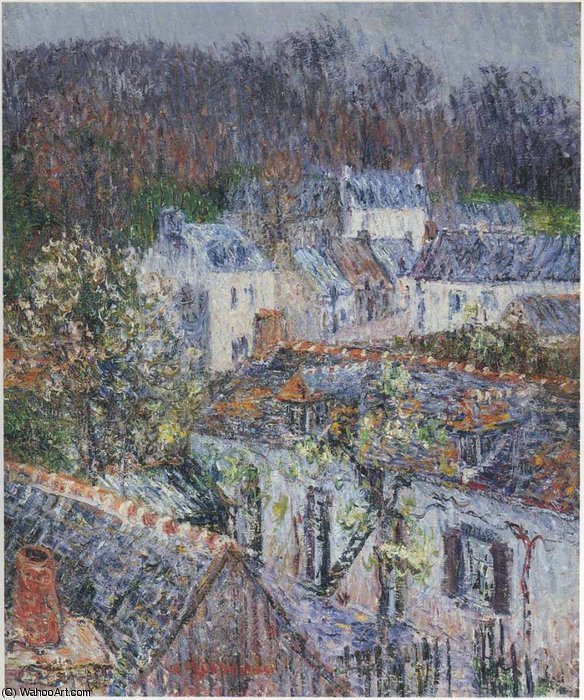 Wikioo.org - สารานุกรมวิจิตรศิลป์ - จิตรกรรม Gustave Loiseau - pont aven. rain